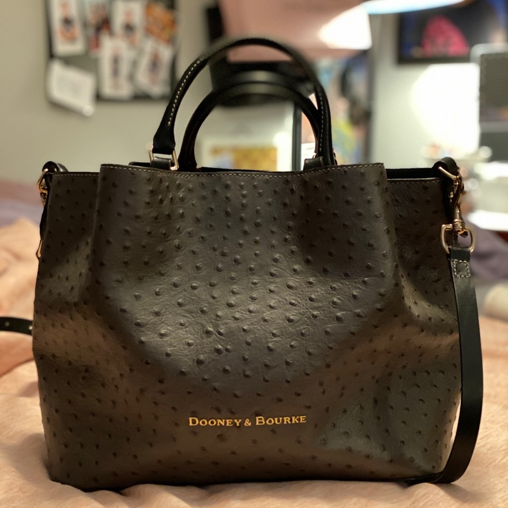 Ostrich Collection Large Barlow Satchel Bag